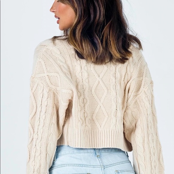 PRINCESS POLLY SOLEIL CROPPED SWEATER SET BEIGE - Picture 4 of 11